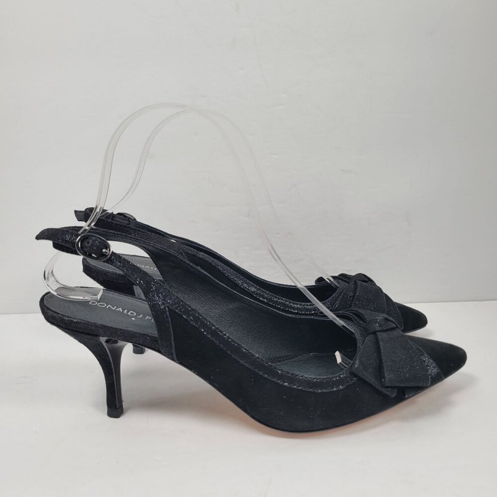 Donald J Pliner Women's Black Suede Bow Dorsay Pumps US Size 8M - Picture 3 of 10